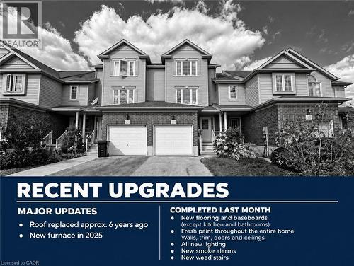 Marketing Flyer, Property Feature List. Outlining recent property updates and completed renovations - 250 Parkvale Drive, Kitchener, ON 