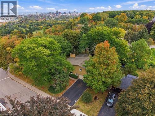 Residential property with mature trees, paved driveway, and detached garage - 617 Scenic Drive, Hamilton, ON 