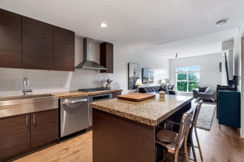 #720-1400 Lynburne Pl, Langford, BC - Indoor Photo Showing Kitchen With Upgraded Kitchen