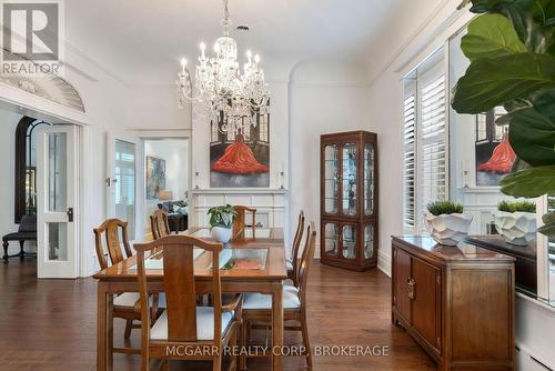 Formal dining room with gas fireplace - 39 Yates Street, St. Catharines (Downtown), ON - Indoor Photo Showing Dining Room