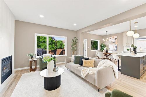 72 Michaud Crescent, Winnipeg, MB - Indoor Photo Showing Living Room With Fireplace