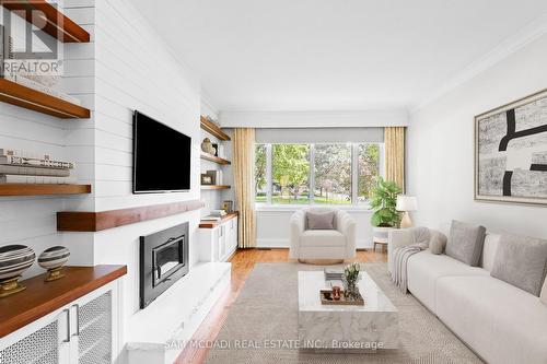Virtual Staged - 1613 Wembury Road, Mississauga, ON - Indoor Photo Showing Living Room With Fireplace