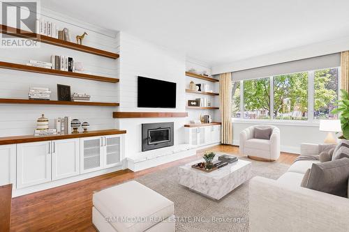 Virtual Staged - 1613 Wembury Road, Mississauga, ON - Indoor Photo Showing Living Room With Fireplace