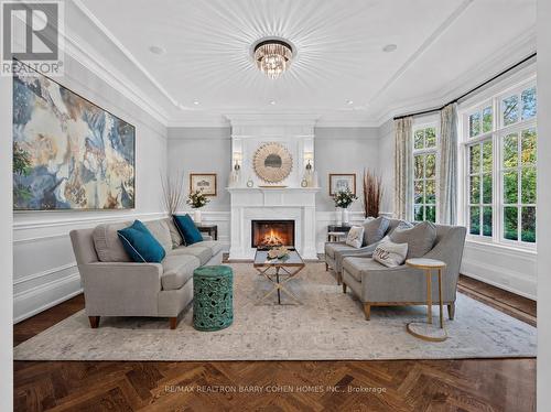 21 Don Ridge Drive, Toronto, ON - Indoor Photo Showing Living Room With Fireplace