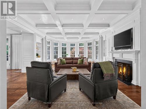 21 Don Ridge Drive, Toronto, ON - Indoor Photo Showing Living Room With Fireplace