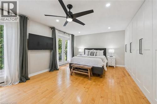 Hardwood-style flooring throughout with recessed lighting - 267 Abraham Street, Cambridge, ON - Indoor Photo Showing Bedroom