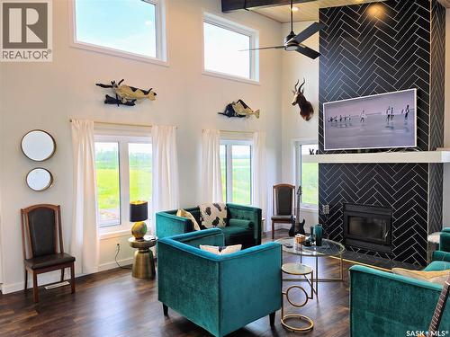 162 Lucien Lakeshore Drive, Lucien Lake, SK - Indoor Photo Showing Living Room With Fireplace