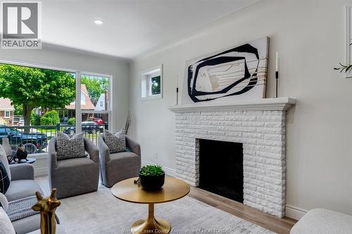 2309 Hall, Windsor, ON - Indoor Photo Showing Living Room With Fireplace