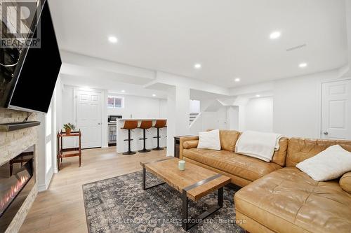 72 Mervyn Avenue, Toronto, ON - Indoor Photo Showing Living Room With Fireplace