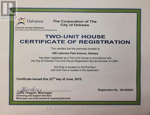260 Lakeview Park Avenue, Oshawa (Lakeview), ON 