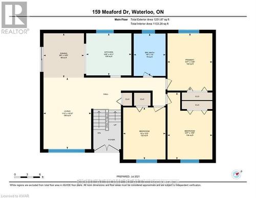 Upper floor plan - 159 Meaford Drive, Waterloo, ON 