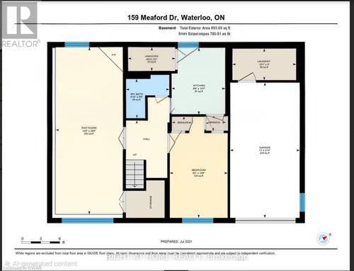 Lower floor plan - 159 Meaford Drive, Waterloo, ON 
