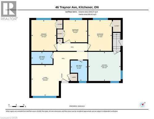 Floor plan - 46 Traynor Avenue, Kitchener, ON 