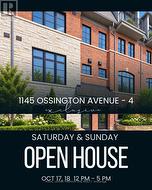 4 - 1145 OSSINGTON AVENUE N  Toronto, ON M6G 0A3