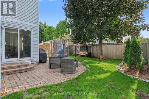 Landscaped and fully fenced backyard with shed - 4 Degas Court, Ottawa, ON 