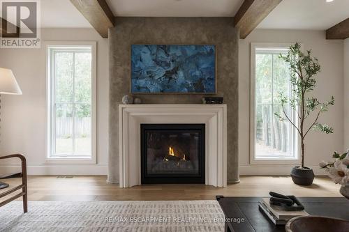 Marquis Bentley w DaVinci limestone plaster mantel - 890 Forest Glen Avenue, Burlington, ON 