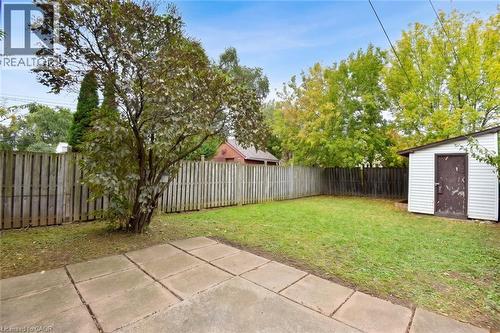 Fenced backyard with Patio and Shed - 201 Strathearne Avenue, Hamilton, ON 
