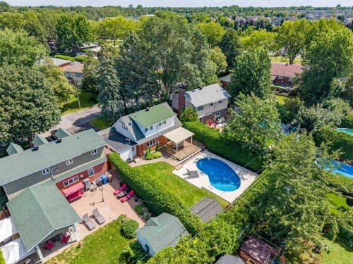 Aerial View - 8 Av. Hébert, Candiac, QC - Outdoor With In Ground Pool With View
