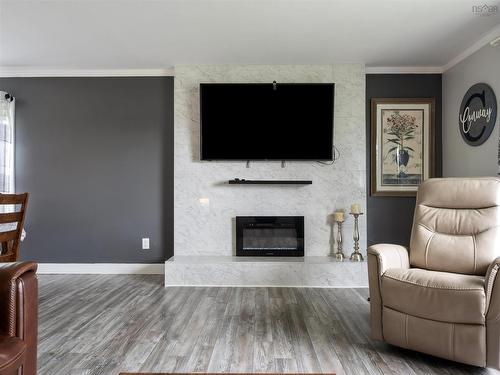 193 Willow Avenue, New Glasgow, NS - Indoor Photo Showing Living Room With Fireplace