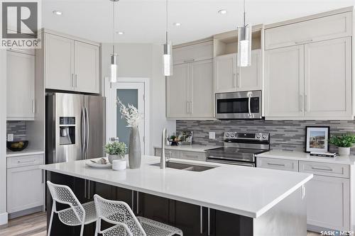 814 Werschner Court, Saskatoon, SK - Indoor Photo Showing Kitchen With Double Sink With Upgraded Kitchen