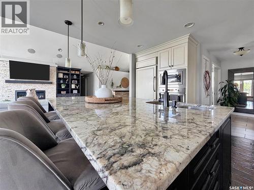 Bell Acreage, Brock Rm No. 64, SK - Indoor Photo Showing Kitchen With Fireplace With Upgraded Kitchen