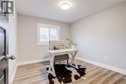 Office featuring light wood-type flooring and a textured ceiling - 239 Cranbrook Street, Kitchener, ON - Indoor