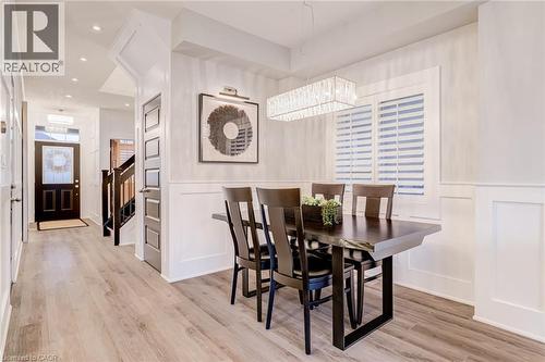 Dining room featuring light wood finished floors and recessed lighting - 239 Cranbrook Street, Kitchener, ON - Indoor Photo Showing Dining Room