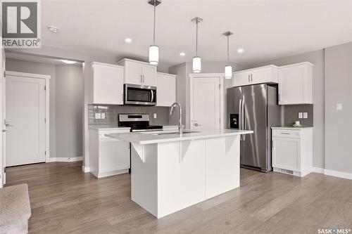 1760 Mustard Street, Regina, SK - Indoor Photo Showing Kitchen With Stainless Steel Kitchen With Upgraded Kitchen