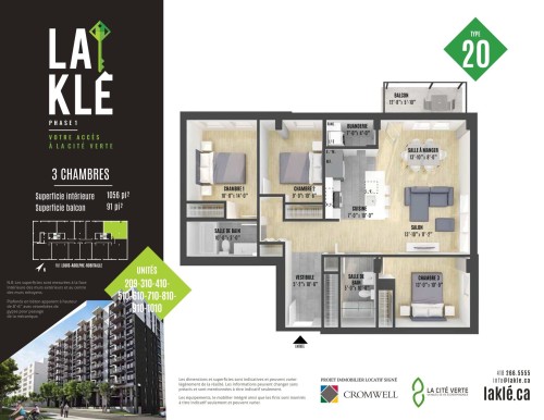 Plan (croquis) - 410-1190 Rue Louis-Adolphe-Robitaille, Québec (La Cité-Limoilou), QC 