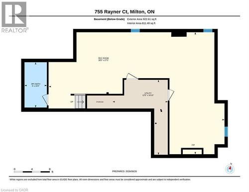 Basement - 755 Rayner Court, Milton, ON 