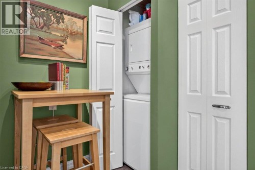 Built-in stackable laundry appliances - 16 Bruce Street, Hamilton, ON 