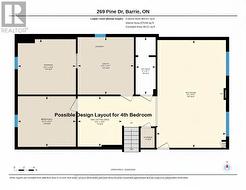 Edited photo to show where a 4th bedroom can be - 