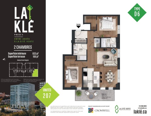 Plan (croquis) - 207-415 Av. Ernest-Gagnon, Québec (La Cité-Limoilou), QC 
