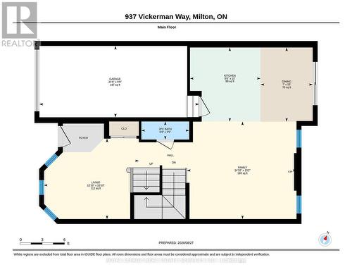 Floor Plan - Main Floor - 937 Vickerman Way, Milton, ON 