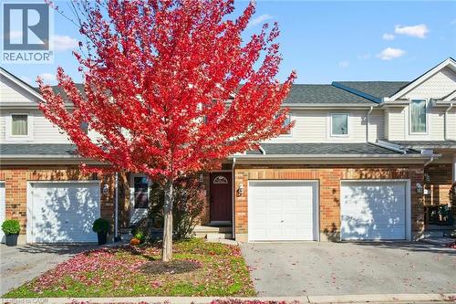 Brick and siding exterior, front entry with transom window, attached garage, paved driveway, and mature landscaping - 151 Clairfields Drive Unit# 3, Guelph, ON 