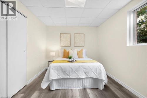 Recessed ceiling with acoustic tiles - 150 Bankside Drive, Kitchener, ON 
