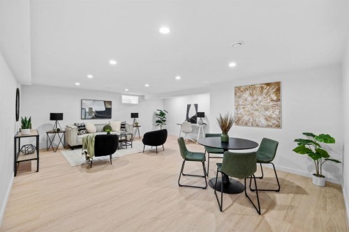 Rec room with dining space, reading/office nook - 804 Polson Avenue, Winnipeg, MB 