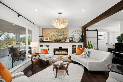 24244 60 Avenue, Langley, BC - Indoor Photo Showing Living Room With Fireplace