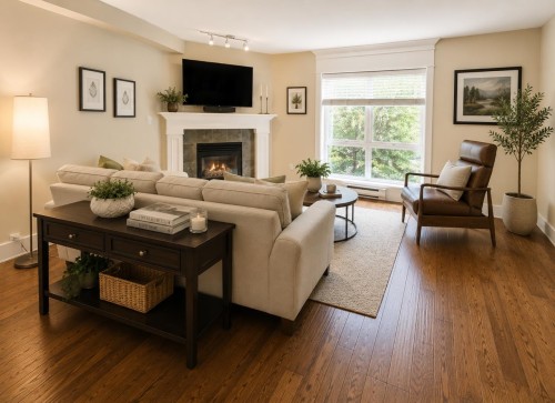 305-15150 29A Avenue, Surrey, BC - Indoor Photo Showing Living Room With Fireplace