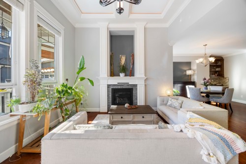 17433 1 Avenue, Surrey, BC - Indoor Photo Showing Other Room With Fireplace
