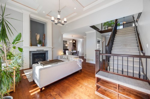 17433 1 Avenue, Surrey, BC - Indoor Photo Showing Living Room With Fireplace