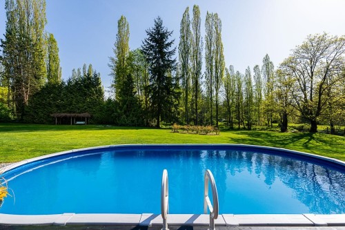 23742 68 Avenue, Langley, BC - Outdoor With Above Ground Pool With Backyard