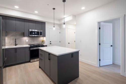 310-3480 146A, Surrey, BC - Indoor Photo Showing Kitchen With Upgraded Kitchen