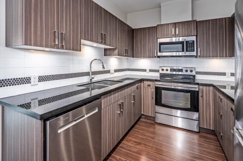 403-20219 54A Avenue, Langley, BC - Indoor Photo Showing Kitchen With Stainless Steel Kitchen With Double Sink With Upgraded Kitchen
