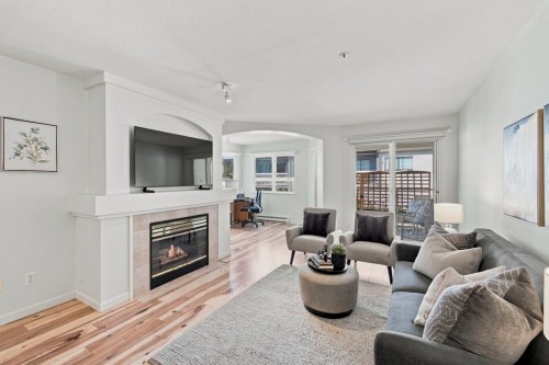 204-20125 55A Avenue, Langley, BC - Indoor Photo Showing Living Room With Fireplace