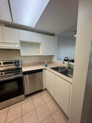 404-10899 University Drive, Surrey, BC - Indoor Photo Showing Kitchen With Double Sink