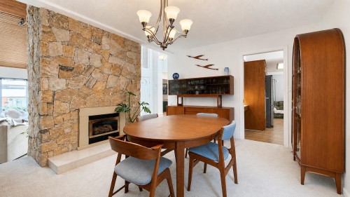11715 Chateau Wynd, Delta, BC - Indoor Photo Showing Dining Room With Fireplace