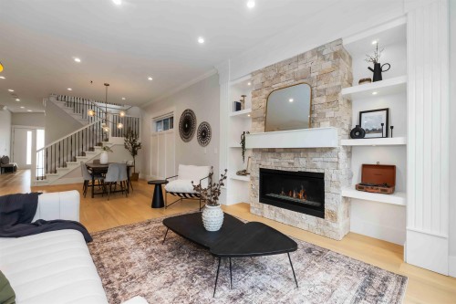 17138 0A Avenue, Surrey, BC - Indoor Photo Showing Living Room With Fireplace
