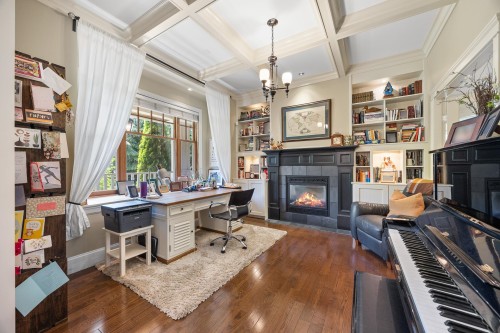 16211 29 Avenue, Surrey, BC - Indoor Photo Showing Office With Fireplace