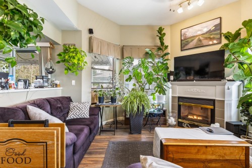 309-7554 Briskham Street, Mission, BC - Indoor Photo Showing Living Room With Fireplace